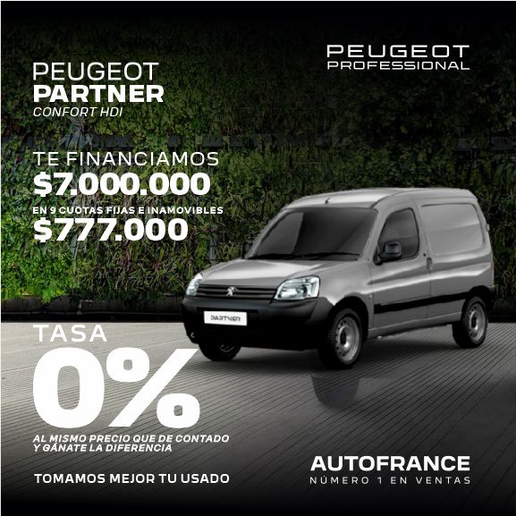 Peugeot Partner Confort - Planes Oficiales - Financiación sin interés